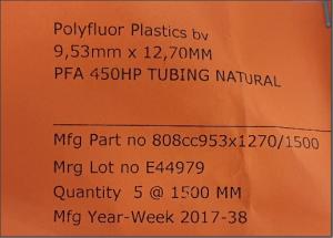POLYFLUOR Pfa 450HP Piping Natural